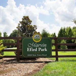 Sign at Entrance to Marvin Efird Park